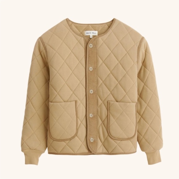 Alex Mill Cotton Quilted fleece Jacket in Vintage Khaki - Picture 1 of 5